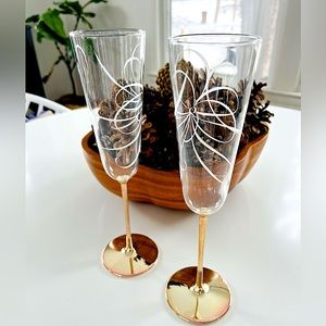 Kate Spade | Pair of Lenox New York Belle Boulevard Crystal Champagne Flutes